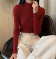 Women's High Neck Soft Knit Sweater /Girls Turtleneck Pullover / মেয়েদের আকর্ষণীয় হাইনেক সুইটার Black Maroon white.