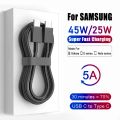 45W Super Fast Charging Cable For Samsung Galaxy S20 S21 S22 S23 Ultra Plus USB Type C Cables A54 A53 A33 A13 Note 20 10 Plus. 