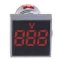 1 PCS YELLOIW 22MM AC20-500V Voltmeter Square Panel LED Digital Voltage Meter Indicator Light AD101-22VMS. 