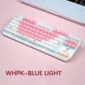 lAULA F3087 Mechanical Gaming Keyboard with RGB lRainbow Blacklit, ABS Keycaps, 87 Keys Anti-Ghosting Ergonomic USB Type-C Wired Computer Keyboards for Windows PC Blue Switch. 