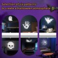 USB Projector Light Halloween Ghost Skull Night Light Switchable Pattern LED Projector Lamp for Room Ceiling Window Wall Decor. 