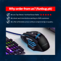FunBug 7 Buttons Mechanical Gaming Mouse RGB with 4-Levels DPI Control - 7 Light Wired USB Optical Mouse with Side Buttons - Mouse with Pad for PC, Laptop, Computer, Gaming, Pubg Mobile - Black. 