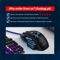 FunBug 7 Buttons Sports Mechanical Wired Gaming Mouse RGB with 4-Levels DPI Control - 7 Light Wired USB Optical Mouse with Side Buttons - Mouse with Pad for PC, Laptop, Computer, Gaming, Pubg Mobile. 