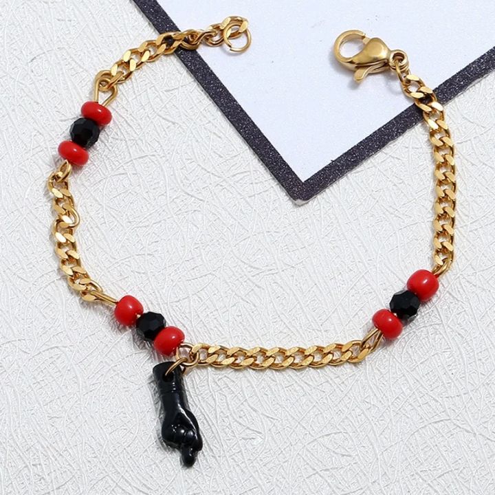 Pulsera Mano De Azabache Bebe Filled Lucky Hand Baby Azabache Bracelet Jewelry for Women Girls Charm Gifts