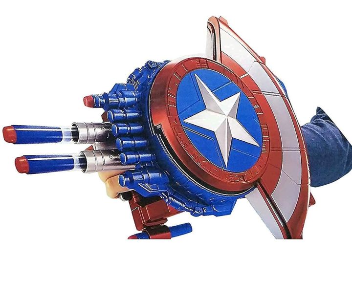 Captain America Shield Gun - Superhero Toys for Boys and Girls - Civil War-Inspired Blaster Reveal Shield Toy with Bullet Blaster - Action-Packed Fun for Kids
