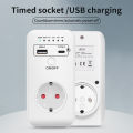 UD03 Automatic Timer Switch 230V USB Charger Countdown Timer Socket Electronic Protector Timing Controller Converter EU Plug. 