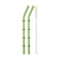 2/4Pcs Bamboo Design Drinking Glass Straws High Borosilicate Straw Set with Brush Milk Shake Coffee Cocktail Straw Bar Drinkware.