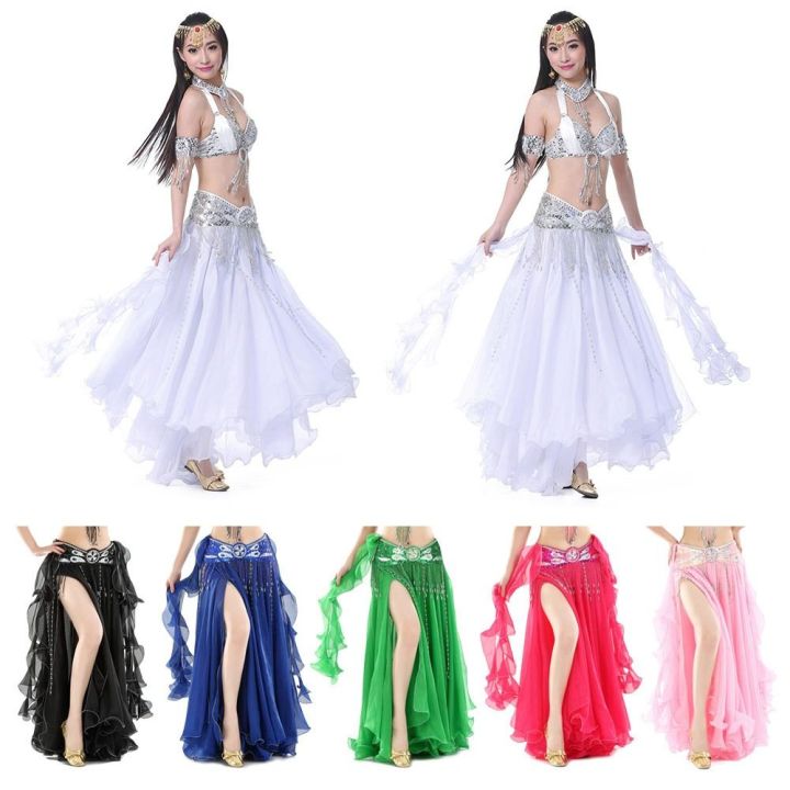 Belly%20Dancing%20Skirt%20Women%20Chiffon%20Spanish%20Skirt%20Shiny%20Sequins%20Tassels%20Dancing%20Skirt%20Show%20Costumes%20-%20Image%203