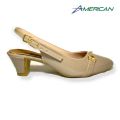 Block Heels For Women Slingback Pumps Synthetic Leather Elegant Buckle Style, Multiple Color. 