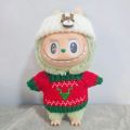 Doll Clothes For 15-17CM Labubu Clothing Merry Christmas Hat Scarf Elk Snowman Set Mini Plush Doll Accessory New Year Dress .