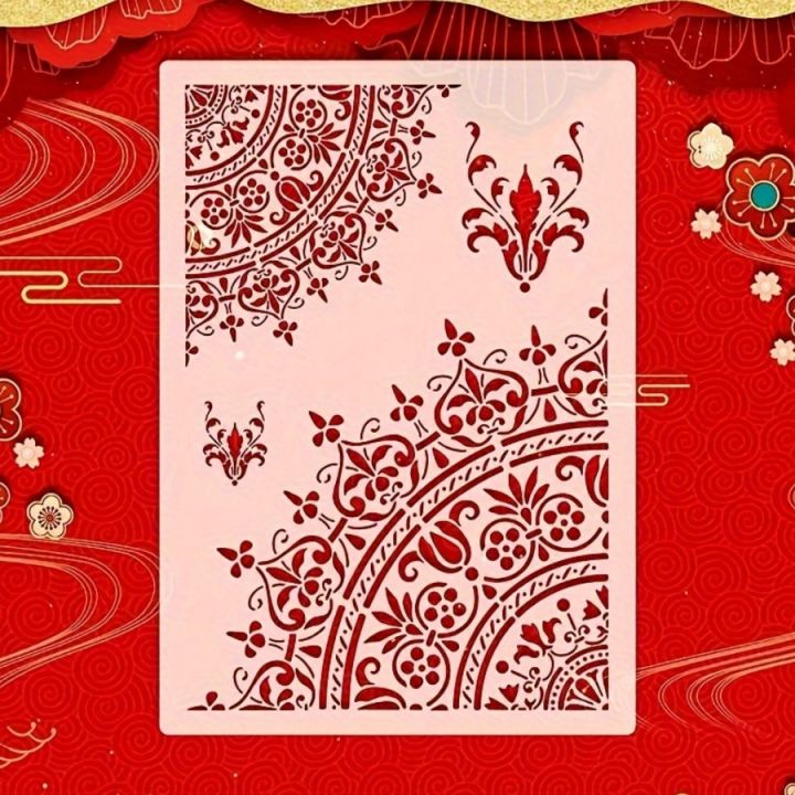 Mandala PET Stencil – Reusable Geometric Art Template for Wall Painting & DIY Crafts