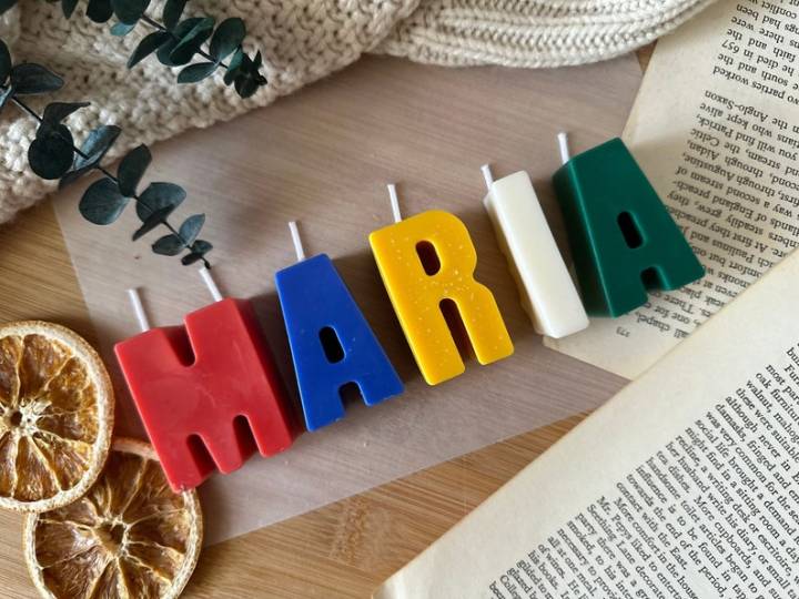 Birthday Party - Unique Letters Candles - Cake toppers - Birthday Candle - Cake Decorations - Custom candle - Baby shower Name Candles