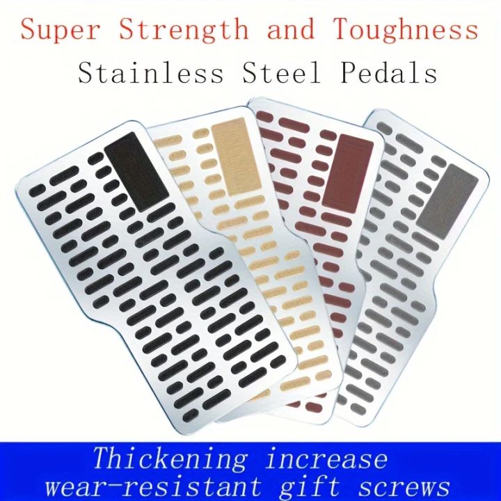 1PC Car Stainless Steel Foot Rest Pedal Board Floor Carpet Mat Anti-Slip Z Shape Heel Pad Truck Suv Car Interior Accessories