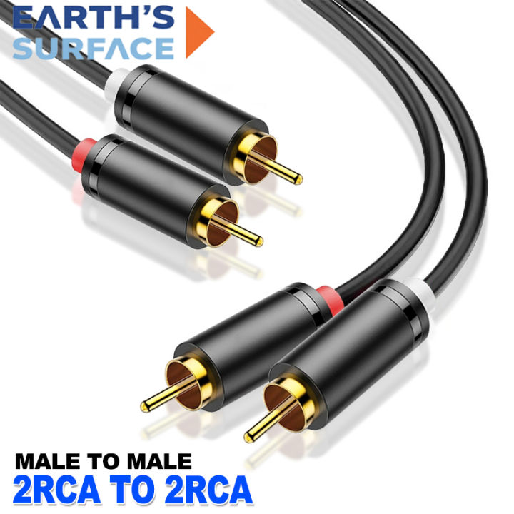 Dual RCA Cable HIFI Stereo 2 RCA to 2 RCA Male to Male Aux Audio Cord ...