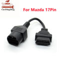Car Diagnostic Cable For Mazda 17Pin to 16Pin OBD2 OBD II Cable Connector Cable For Mazda 17 Pin Connect Adapter. 