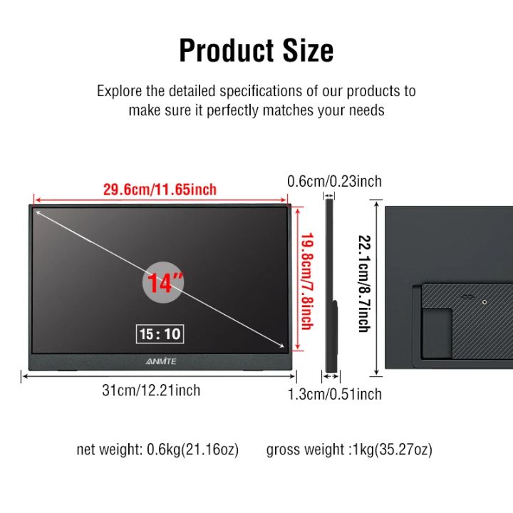 14-inch%202.5K%20%202160*1440%20Portable%20Monitor%2060HZ%20For%20Laptop%20XBox%20PS4%20/%205%20Switch%20TV%20Box%20Cell%20Phone%20PC%20Extension%20%20Mobile%20-%20Image%203
