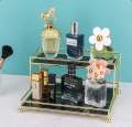 Mirrored Vanity Tray for Dresser Jewelry and Perfume Tray - Two Tier Trays. 