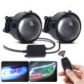 3-inch Devil's Eye Auto Accessories Headlight Led Lenses Retrofit Kits Assembly LED Car Dynamic Lights 12v with Remote Control.
