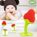 BPA Free Silicone Fruit Baby Teether Toy for 3 Months Above Infant Sore Gums Pain Relief (1 Fruits). 