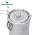 Boundless Voyage 1.4L Titanium Pot Rice Cooker Set Ultralight Camping Cookware for Outdoor, Hiking, Travelling Cooking W-Ti2093c.