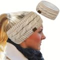 Winter Cycling Headband Windproof Thickened Plush Ear Protecton Headwear Women Outdoor Sport Running Earmuffs Knitted Hairband. 