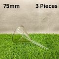 Glass Funnel 75mm 1 to 5 Pcs – Fluted 60° Angle Short Stem – Borosilicate Reusable Funnel for Laboratory, Classroom, Home, Essential Oil, Perfume, and DIY Use. 