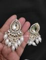 Kundan Earrings Jewelry for Women with Pearl And Stone Ear Jewelry Gold Plated Stylish Traditional Earring for Women. 