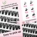 DIY Clusters Lash Kit Full Set 5-16mm Mix Bond&Seal Tweezers Lash for Self Application Makeup Individual Eyelash Extensions.