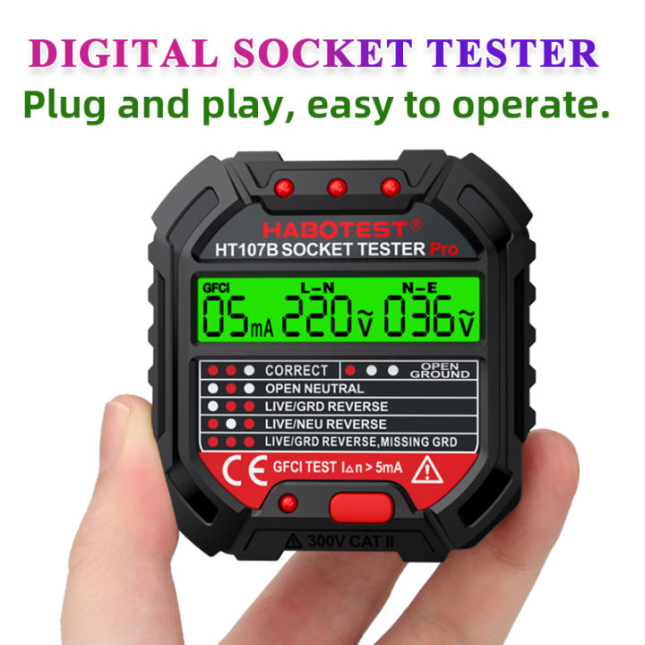Professional Socket Tester Voltage Test Socket Detector EU US UK Outlet ...