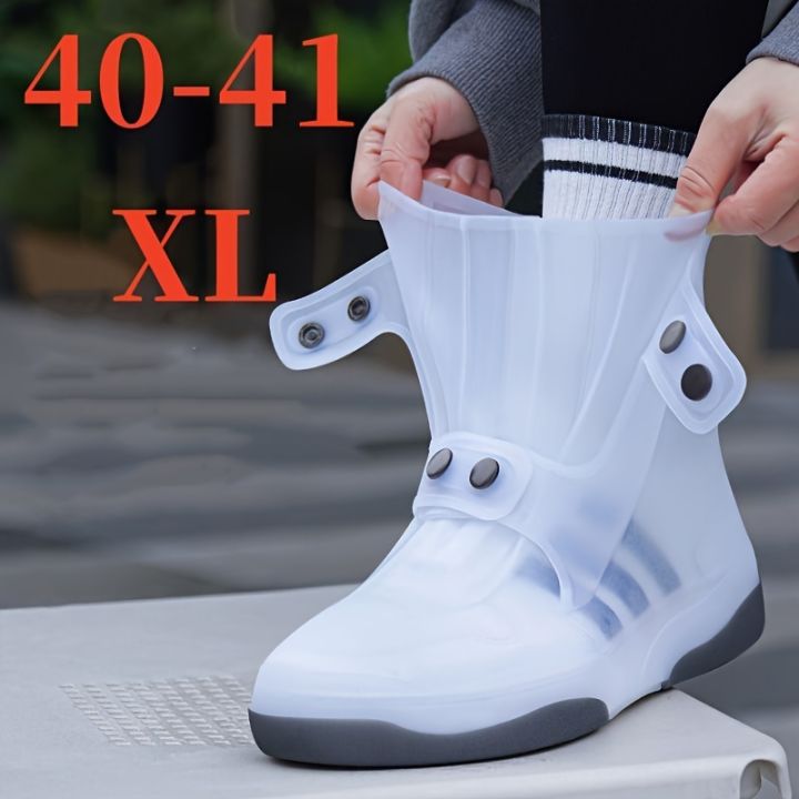 1set%20Two%20Tone%20Shoe%20Covers%20Waterproof%20Overshoes%20Washable%20Anti%20Skid%20Shoe%20Covers%20With%20Button%20White%20Durable%20Shoe%20Covers%20-%20Image%207