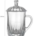 Glass Mug With Lid Transparent 360ml High Quality Glassware. 