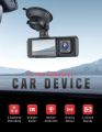 iiwey 1080P Front and Rear Inside Dash Cam 3 Channel, Three Way Car Dash Camera with IR Night Vision, 2.45 Inch IPS Screen, 24H Parking Monitor, Motion Detection for Uber Taxi Driver. 