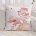 1pc Floral Print Cushion Cover Without Filler, Modern Throw Pillow Case For Sofa, Home Decor Party Decoration 17.7in. 
