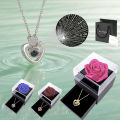 Elegant 100 Languages Projection Pendant Necklaces With Rose  Box For Women Girlfriend Wife  Valentine Jewelry. 