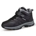 Winter Boots for Men New Waterproof PU Leather Warm Snow Ankle Boots Outdoor Warm plush Non-slip Work High-top Casual Shoes.