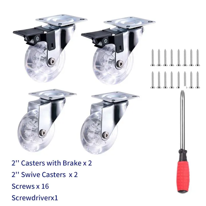 4PCS%202%20Inch%20Heavy%20Duty%20Furniture%20Caster%20Soft%20%20Universal%20Wheel%20Swivel%20Caster%20Mute%20Trolley%20Wheel%20With/Without%20Brake%20-%20Image%208