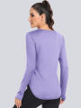 Women T-Shirts Sun Protection Sports Long Sleeves UV Protection Loose Breathable Running Yoga Clothes Fitness.