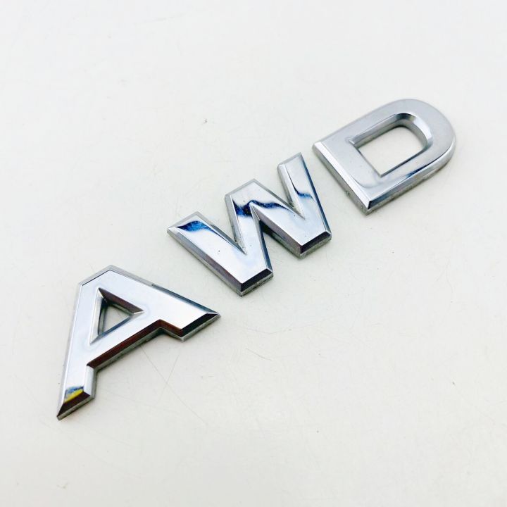 AWD Car monogram Logo emblem 3D Sticker Car accessories Ss Nickel Plastic
