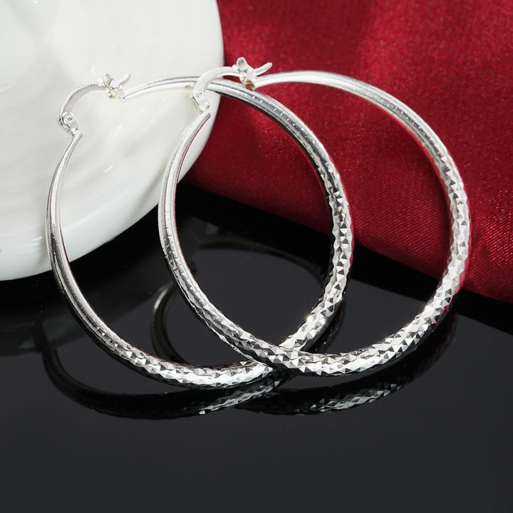Charms%20fine%20925%20Sterling%20Silver%205CM%20circle%20hoop%20Earrings%20for%20Women%20fashion%20Pretty%20wedding%20party%20Jewelry%20Holiday%20%20-%20Image%205