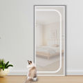 Zipper Screen Door Net U-Shaped Thicken Anti-mosquito Keeping Cats Dogs Running Out Resistant Mesh for Home Bedroom Living Room. 