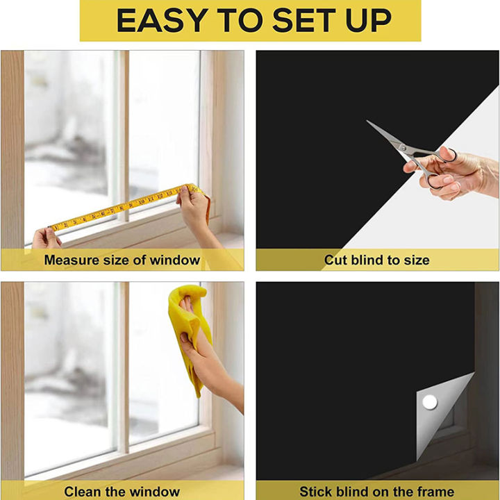 Removable 100% Light Blocking Darkest Window Cloth DIY Total Blackout ...