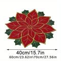 Red Snowflake Drink Coaster New Year Christmas Decoration Felt Dish Tray Pad Dinner Table Accessory Dinnerware Cup Mat. 