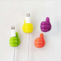 Pack of 10 Silicone Thumb Wall Hooks - Self Adhesive Cable Organizer Clips & Key Hanger, Multipurpose Wire Management Storage Holder for Home, Desk, Office & Car (Multicolor). 
