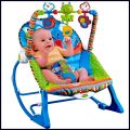 Toddler Baby Rocker with Musical Toy Bar and Vibration - Blue. 