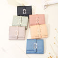 Purse women's new Japanese and South Korea small fresh PU simple fashion ladies short wallet multi-card niche teenage female stu. 