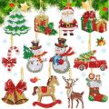 12pcs/Set DIY Diamond Painting Christmas Keychains Double Sided Crystal Rhinestones Key Chains Diamond Art Christmas Ornaments. 