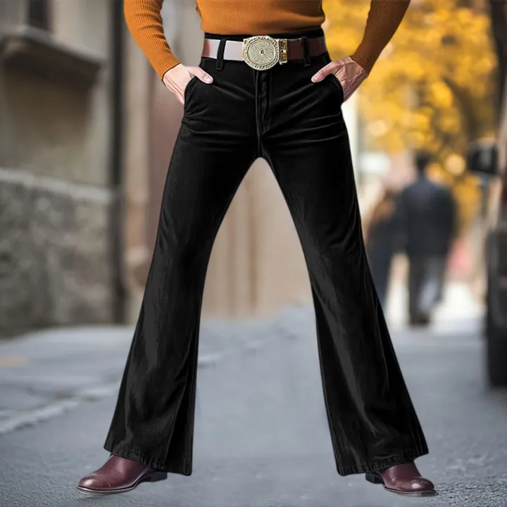 Men%20Retro%20Disco%20Flared%20Pants%20Classic%20Vintage%20Style%20Comfy%20Flare%20Trousers%20Fitted%20Velvet%20Fabric%20Dancing%20Stylish%20Pants%20Without%20Belt%20-%20Image%207