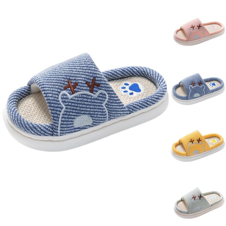 Children's%20Linen%20Slippers%20Spring%20Summer%20Autumn%20Indoor%20Cartoon%20PVC%20Bottom%20Kids%20Slippers%20Boys%20Girls%20Slip-On%20Shoes%20-%20Image%202