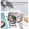 (Only Strap) Hot Engraved Pattern Silicone Band For Apple Watch 49mm 45mm 44mm 40mm 41mm Sport Loop Strap For Iwatch Series 9 8 Ultra 7 6 5 4. 