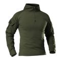 Men's Long Sleeve Combat Shirt 1/4 Zipper Ripstop Cotton Workwear Tops  Shirts Camo Airsoft T Shirts Paintball T Shirts. 